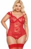 SoftLine Dora plus size body czerwone